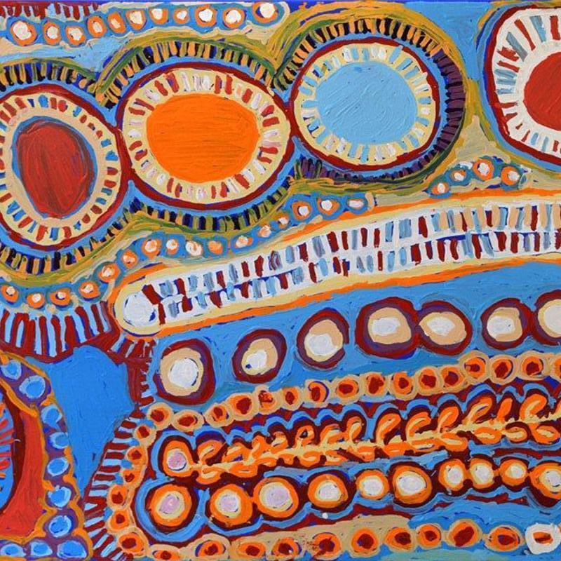 aboriginal jewellery-WAR13 Two Dog Dreaming-Jewellery-Murdie Nampijinpa Morris-Occulture