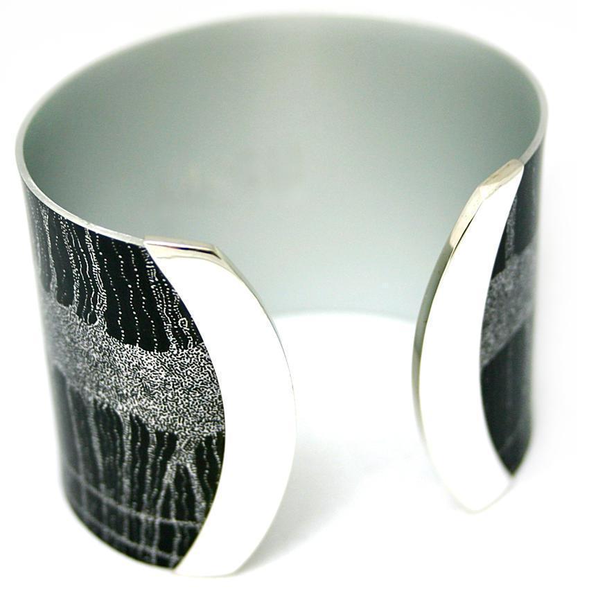 aboriginal jewellery-AWA23 Womens Dreaming-Jewellery-Dorothy Napangardi-Cuff Wide-Sterling Silver-Occulture