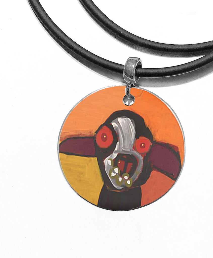 aboriginal jewellery-DD03 Dog of Yuendumu Pendant-Jewellery-Karen Napaljarri Barnes-Pendant Dog tag Round-Sterling Silver-Occulture